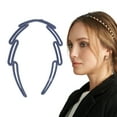 thumbnail image 2 of Unique Bargains 1 Pc Cute Frosted Diagonal Square Headbands for Women Dark Blue, 2 of 6