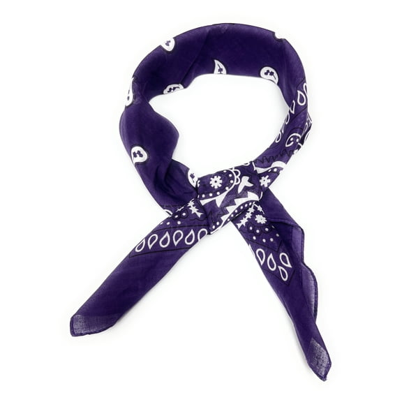 Set of 14 Paisley MultiFunctional Scarves 100% Cotton (Purple)