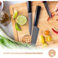 thumbnail image 4 of MasterChef Japanese Knife Set of 6 Kitchen Knives (Chef, Utility, Paring, Boning, Bread & Santoku) with Extra Sharp Stainless Steel Blades for Professional Cutting & Chopping, Stylish Black Handles, 4 of 8