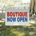 thumbnail image 5 of Boutique Now Open Yard Sign 10 Pack of 24 Inch x 36 Inch Double Sided Weatherproof Heavy-Duty Plastic with Stake | Fashion Apparel, Unique Finds, Grand Opening Promotions | Made in USA, 5 of 7