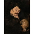 thumbnail image 3 of Frank Duveneck 15x18 Black Modern Framed Museum Art Print Titled - Man Holding a Skull (Memento Mori), 3 of 5