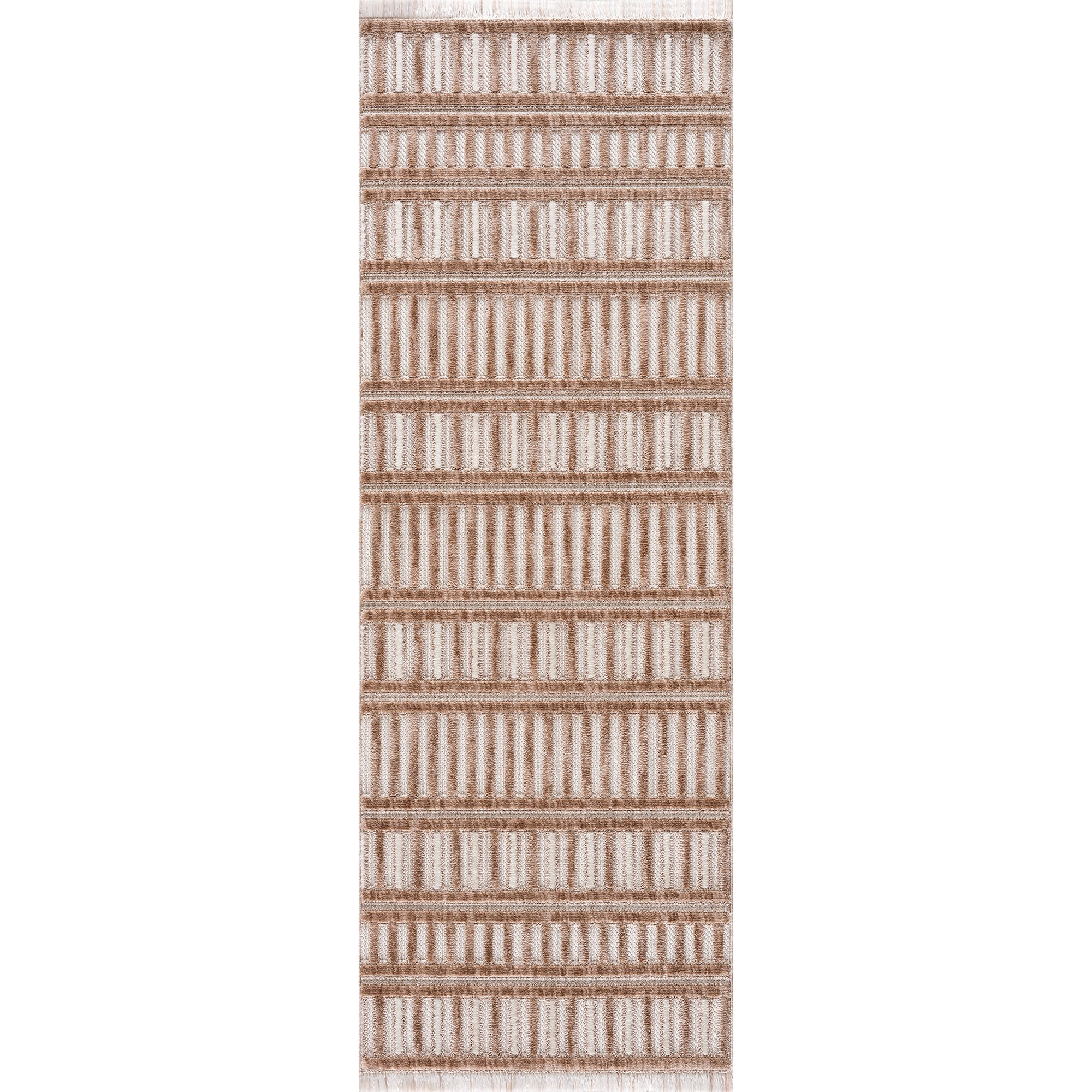 United Weavers Keya Naaz Modern Geometric Runner Rug, Brown, 2'7" x 7'2"
