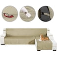 thumbnail image 1 of Sectional Couch Covers for Dogs 3-Pieces Water Resistant L Shape Sofa Cover Set Pet Friendly Sectional Slipcovers Living Room Non Slip L-Shaped Furniture Protector Washable (Khaki, Large), 1 of 7