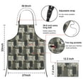 thumbnail image 3 of Brown Checkered Geometric and Floral Apron-Garden Aprons for Women with Pockets-Cotton Linen Waterproof Kitchen Cooking Gardening Aprons Adjustable for Kitchen,Cooking,BBQ and Salon 33x27 Inch, 3 of 7
