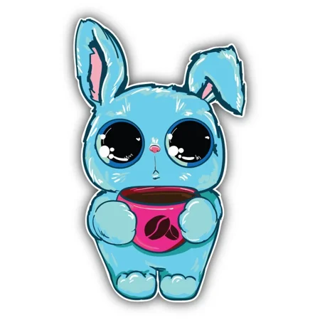 DOPASTICKER Cute Cat With Coffee Sticker Decal Phone Decal Water Bottle Stickers Cars Stickers Water Bottle Stickers For Kids