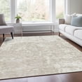 thumbnail image 4 of HomeRoots 675251 9 x 12 ft. Ivory & Beige Abstract Transitional Washable Machine Made Rectangle Area Rug with UV Protection, 4 of 9