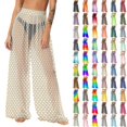 thumbnail image 1 of Pincandy Women See Through Sheer Mesh Pants Beach Swimsuit Bikini Bottom Cover up Party Club Elastic High Waist Wide Leg Pants, 1 of 7