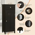 thumbnail image 4 of Barara King Toilet Storage Cabinet,Bathroom Floor Storage Cabinet, Wooden Storage Free-Standing Floor Cabinet with Drawer and Shelf-Brown, 4 of 9