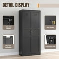 thumbnail image 4 of GFNXYI Metal Storage Cabinet with 2 Doors and 5 Adjustable Shelves - 71" Black Kitchen Pantry Storage Cabinet, 5-Tier Tall Steel Cabinet Locker for Kitchen, Living Room, Dining Room, 4 of 7