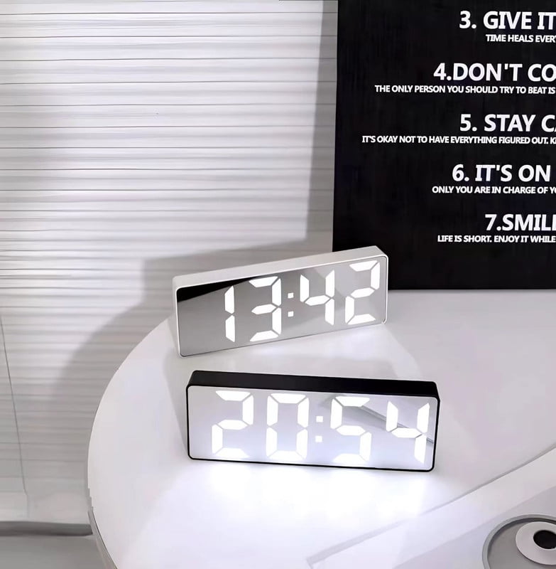 YYX Ornament Digital Alarm Clock - 6.29 Inch RGB LED Display, with Auto DST, Snooze, Calendar, Volume & Brightness Adjustment, Ideal Gift for Kids' Bedrooms