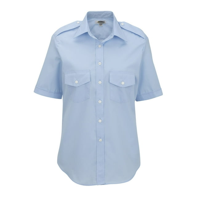 Chemise à Manches Courtes pour Femmes - Bleu - Très Grand