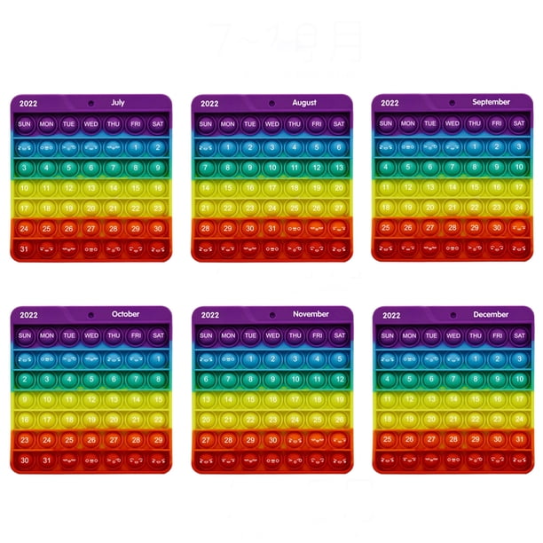 Bubble Toys Calendario De Arco Iris Juguetes Sensoriales Alivio Del Estrés Juguetes Para Niños Vogacara HA041613-02