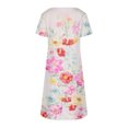 thumbnail image 5 of Vestidos casuales elegantes con cuello en V de manga corta con estampado floral de verano para mujer Fridja  qw4290, 5 of 5