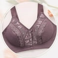 thumbnail image 4 of Ohufall Wirefree Bras for Women ,Plus Size Front Closure Lace Bra Wirefreee Extra-Elastic Bra Active Yoga Sports Bras 36B-52B, Summer, 4 of 9