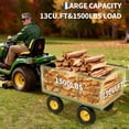thumbnail image 3 of Memoryfield 1500 lbs Heavy Duty Foldable Garden Cart, Mesh Steel Utility Wagon with Removable Sides, Yard Cart on Wheels for Soil, Tools & Plant Transport, Green, 3 of 8