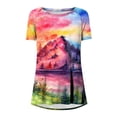 thumbnail image 4 of Camisetas de cuello redondo para mujer Camisetas con estampado vintage Camisetas de manga corta Blusa Tops Fridja  bn4339, 4 of 5