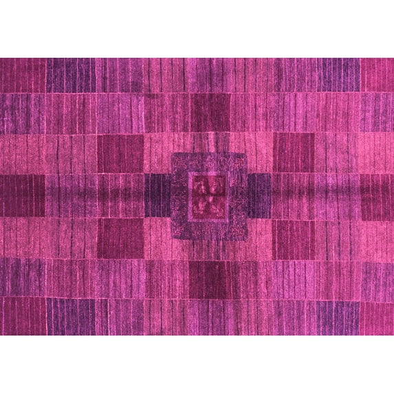 Ahgly Company Indoor Rectangle Checkered Pink Modern Area Rugs, 2' x 4'