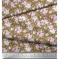 thumbnail image 3 of Soimoi Tissu Crêpe polyester Feuilles & Roses Imprimé Floral 1 Yard 52 Pouces de Large, 3 of 3