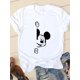 thumbnail image 1 of Disney Cartoon Tee Shirt Mickey Mouse Women Short Sleeve Print Love Sweet Cute 90s Clothing Casual Fashion Graphic T-shirtsXL Gao Jinjia LED, 1 of 2