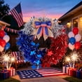 thumbnail image 6 of Patriotic Tinsel Wreath for Front Door Red White Blue Memorial Day Wreath with Stars 4th of July Decorations for Independence Day Wall Home Farmhouse 4Th Of July Decorations, 6 of 8