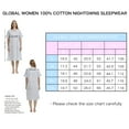 thumbnail image 5 of GLOBAL Womens Cotton Nightgowns Sleepwear Short Sleeve Pajama Dress Nightshirts, Sizes S to 3X, 5 of 6