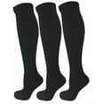 thumbnail image 1 of 3 Pair Black Small/Medium Ladies Compression Socks, Moderate/Medium Compression 15-20 mmHg.Women's Shoe Sizes 5-10, Men's Sizes 5-9, 1 of 3