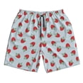 thumbnail image 3 of Uemuo Hand Drawn Strawberry Pattern Men's Swim Trunks Hawaiian Beach Bathing Suit Swimsuits Beach Quick-Dry Shorts with Pockets-, 3 of 9