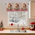 thumbnail image 2 of Valance Curtains for Kitchen Windows Santa Claus Red Christmas Hat Bow LeavesRod Pocket Valance Pink Gradient Retro LinenShort Window Curtain Topper for Bedroom Living Room Bathroom 42x12in, 2 of 7