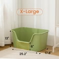 thumbnail image 2 of NINESHI Large Cat Litter Box Open Top Hihg Side Litter Pan Low Entry Kitten Litter Box , Green, XL 25.2-in, 2 of 2