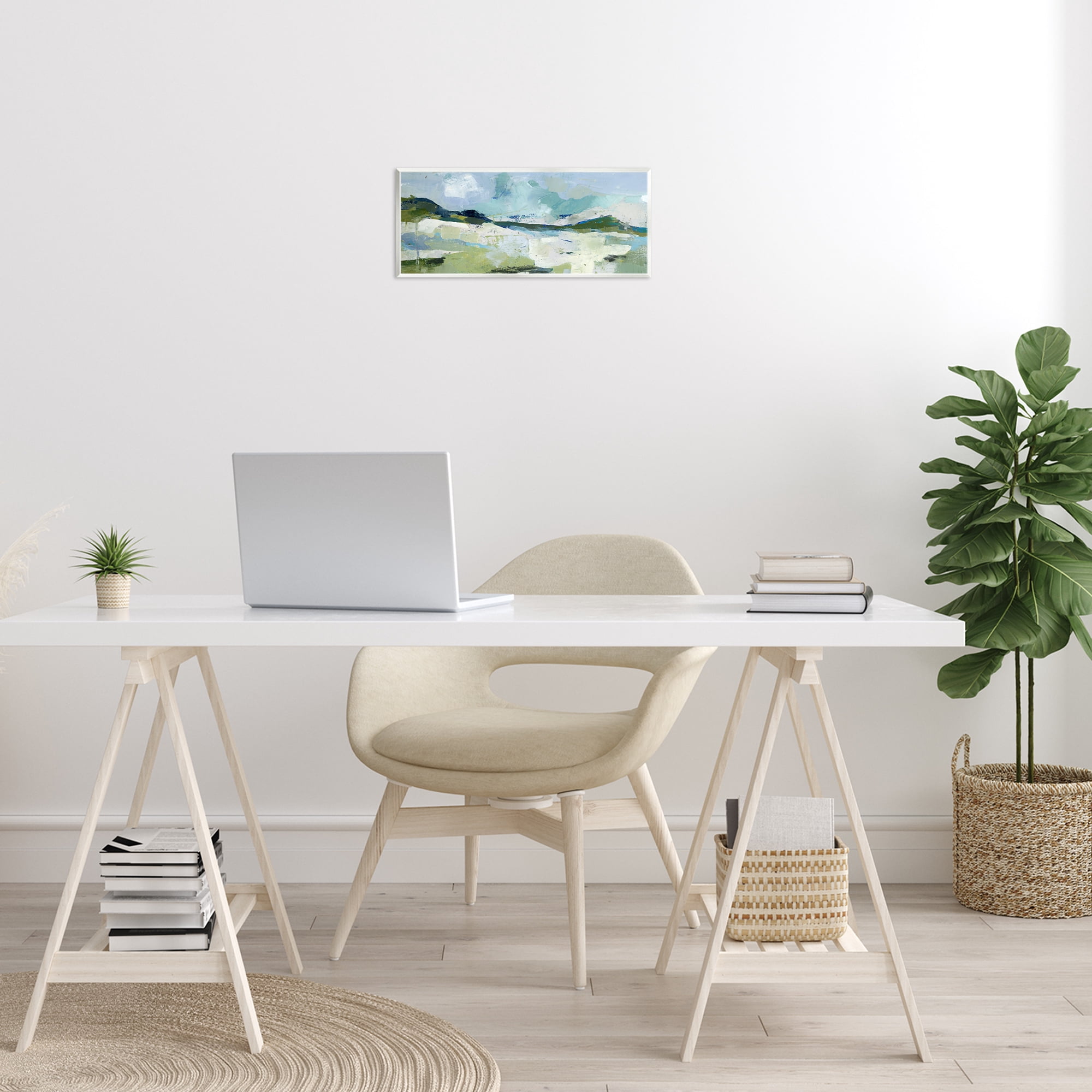 Stupell Industries Restless Landscape Impression Abstract Painting Unframed Art Print Wall Art, 17 x 7