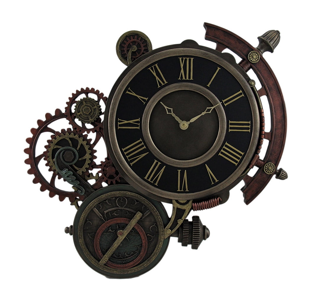 Mechanical Steampunk Astrolabe Star Tracker Wall Clock 17 Inch