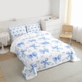 thumbnail image 3 of Feelyou Princess Bow-tie Queen Comforter Set, Blue Ribbon Bedding Comforter Set, 3pcs, 3 of 8