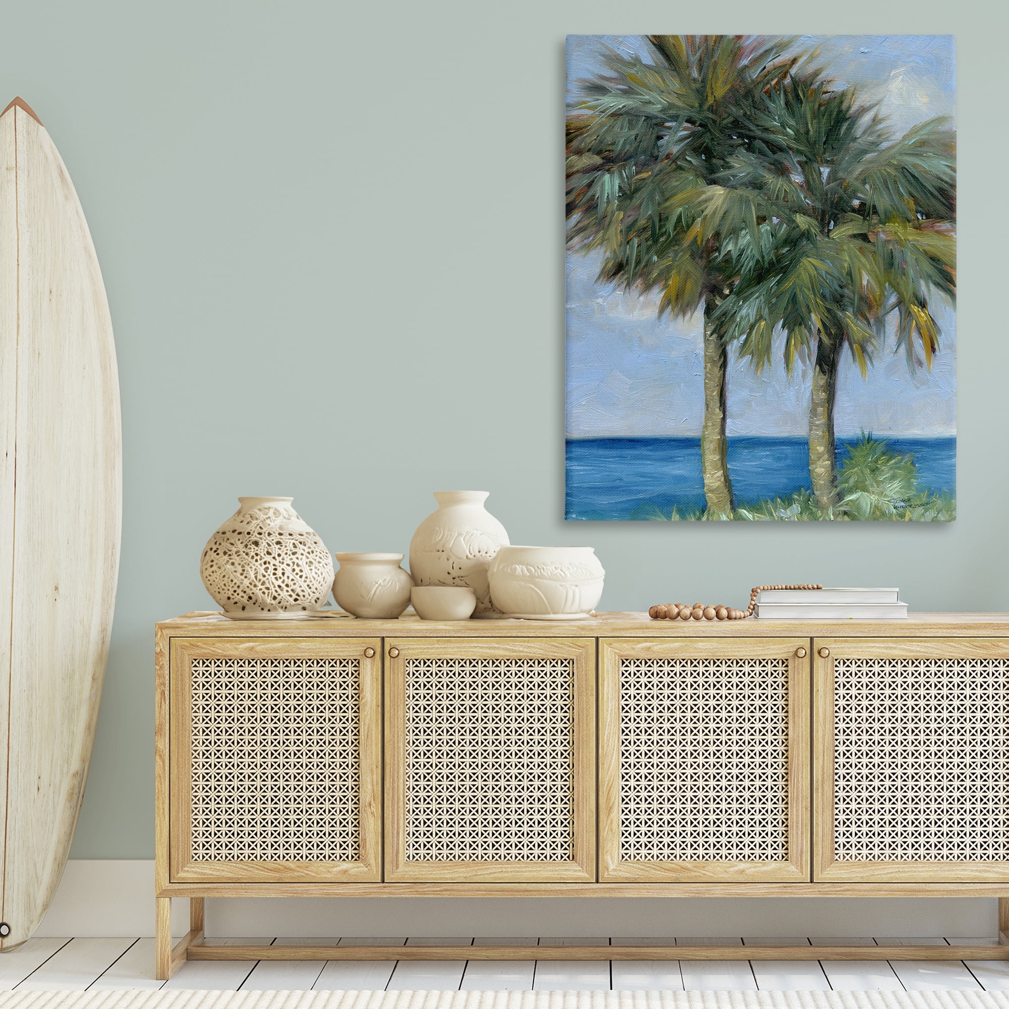 Stupell Industries Full Brushed Palms Landscape Painting Gallery Wrapped Canvas Art Print Wall Art, 36 x 48