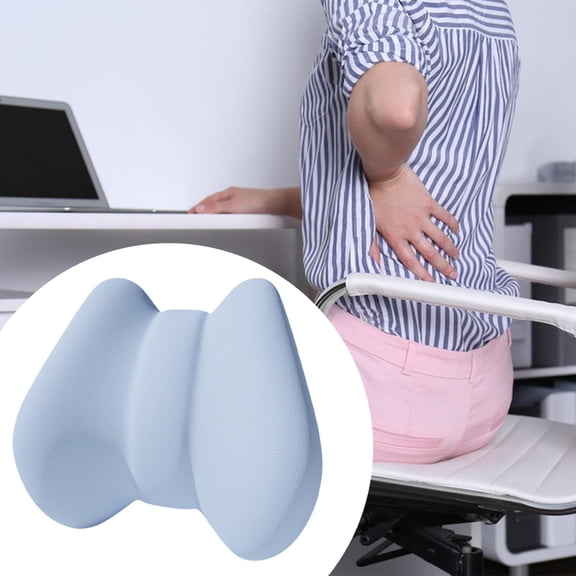 EHJRE Back Cushion Car Seats Cushion Ergonomic Soft Lumbar Support Pillow Office Home Essential for Home Car Airplane Student Adults Blue