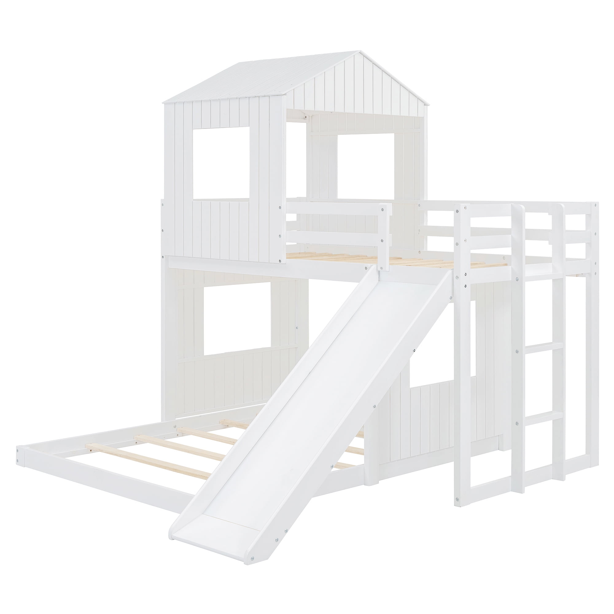 Lit superposé en bois Noble House (1 place et 2 places), blanc