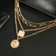 thumbnail image 5 of Collar Multicapa onlyliua de Aleación con Diseño Geométrico Exagerado y Colgante de Moneda, 5 of 6