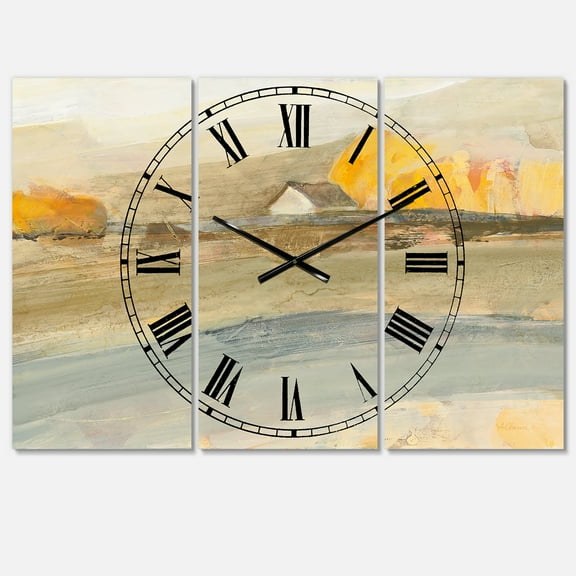 Designart 'Coming on Farmhouse Landscape' Traditional Wall Clock