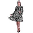 thumbnail image 2 of Moomaya Womens Long Sleeve Printed Knee Length Dress Flared Flowy Summer Dress, 2 of 6