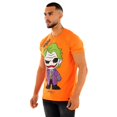 thumbnail image 2 of Holly Chic LA Avenue George V Paris Men's Orange T-Shirt The Joker Crystal Rhinestone Fitted GV Shirt X-Large, 2 of 4
