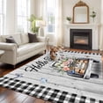 thumbnail image 2 of Spring Flowers Area Rugs 8'x10', Washable Small Throw Rugs for Living Room Patio, Farmhouse Truck Black Plaid Wood Grain Indoor Outdoor Rug Non-Slip Low Pile Carpet Runner Reversible Floor Mats, 2 of 8