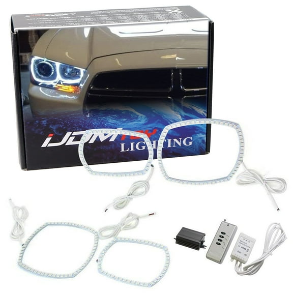 210-LED RGB Multi-Color LED Angel Eyes Halo Rings For Dodge 2011-2014 Charger Front Road Illuminating Lights w/Adjustable Setting