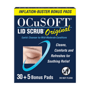 OCuSOFT Eye Lid Scrub Cleanser Pads Original Inflation Buster 30+5 Count