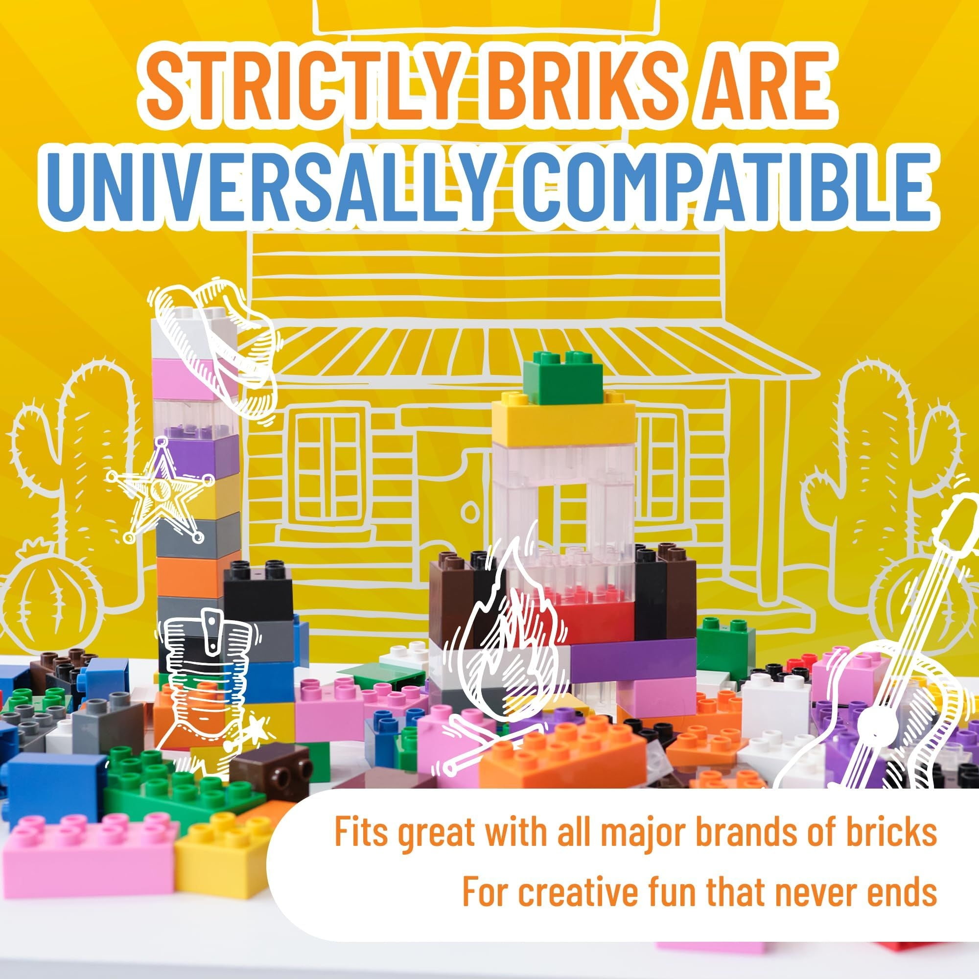 Strictly Briks Toy Large Building Blocks For Kids and Toddlers, Big Bricks Set For Ages 3 and Up, 100% Compatible with All Major Brands,10 Multi Colors, 84 Pieces