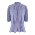 thumbnail image 3 of Baberdicy Cardigan Sweater Ladies Fashion Casual Solid Color Three Quarter Sleeve Sleeve Cardigan Short Small Coat Women's Cardigans Purple, 3 of 9