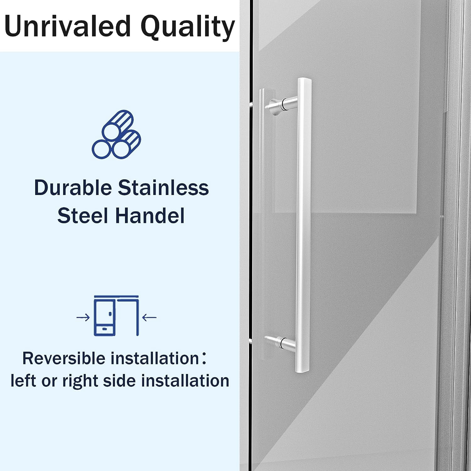 Kullavik Glass Shower Door, 56-60" W x 75" H Frameless Shower Door, Sliding Shower Door with 5/16" (8mm) Certified Clear Tempered Glass, Brushed Stainless Steel Hardware Shatterproof Shower Door