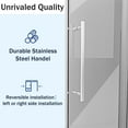 thumbnail image 3 of Kullavik Glass Shower Door, 56-60" W x 75" H Frameless Shower Door, Sliding Shower Door with 5/16" (8mm) Certified Clear Tempered Glass, Brushed Stainless Steel Hardware Shatterproof Shower Door, 3 of 9