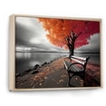thumbnail image 2 of Designart "Lake Chromatic Beauty In Red" Lake House Cottage Floater Framed Canvas Art Print, 2 of 7