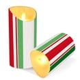 thumbnail image 3 of Iauyy Flameless Candles Battery Operated LED Pillar Candles with Remote and Timer, Red and Green Set of 2 （M), 3 of 8