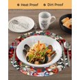 thumbnail image 3 of 15 Inch Round Placemats Set of 6, Christmas Non Slip Heat Insulation PP Table Mats, Gnomes Poinsettia Pine Tree Red Black Plaid Washable Place Mats for Kitchen Dining Party Table Decor, 3 of 7