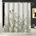 thumbnail image 2 of Wildflower Botanical Shower Curtain for Bathroom Decor Floral Flower Plant Green Leaves Bathroom Accessories 72x72in, 2 of 7